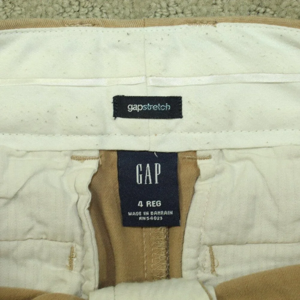 Vintage Gap Stretch Women's 4 Tan Tone on Tone Striped Wide Leg Cuffed Pants